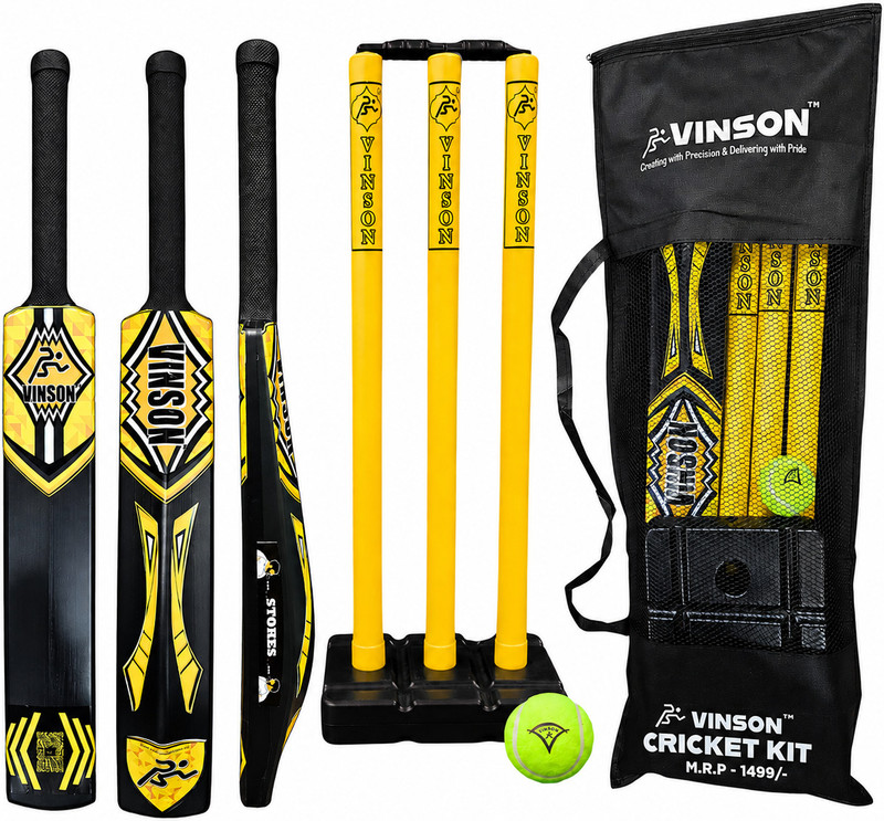 Vinsonsports Vinson Stokes Size 5 Plastic CricketSet for Kids Age 8-12 Cricket Kit