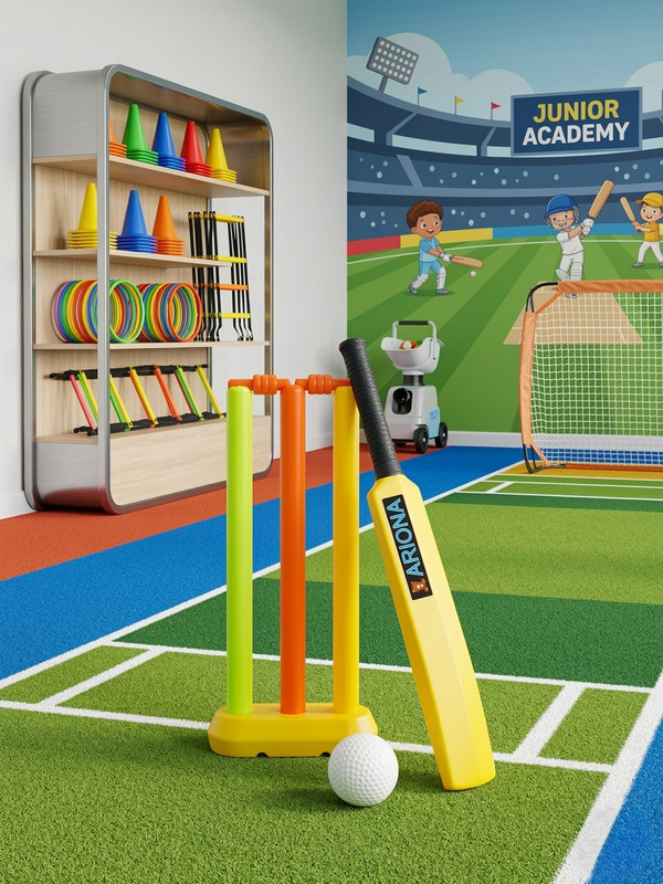 ARIONA Junior Star Multi-Color Plastic Cricket Set Cricket Kit