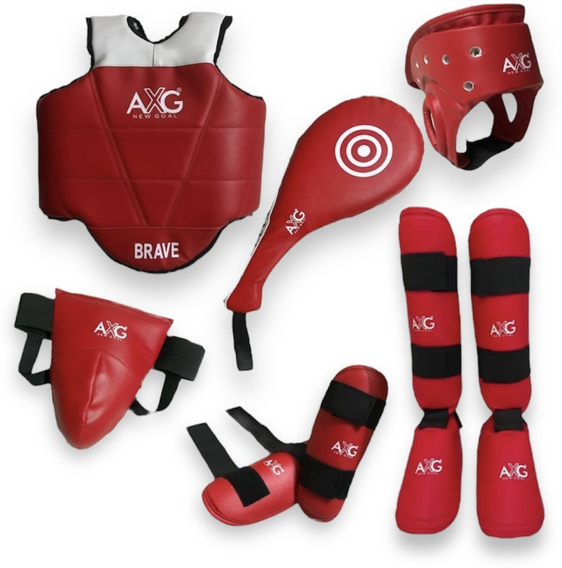 AXG NEW GOAL Durable Taekwondo Muay Thai Kickboxing MMA Kit (6 items) Large (Age 15+) Boxing Kit