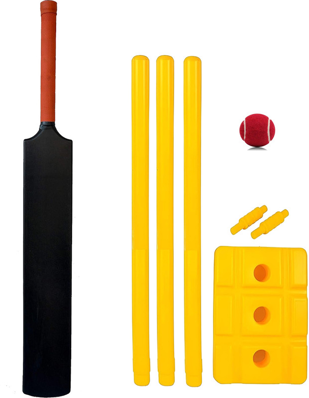 SLANZ Full Cricket Set Combo Plastic Bat, Ball & Wickets | Cricket Kit for Boys & Men Cricket Kit