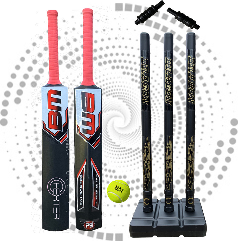 HEXTER Z-BLACK DOUBLE BLADE PVC CRICKET BAT WITH STUMP Cricket Kit