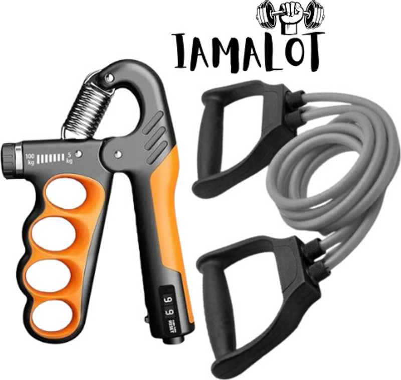iamalot Fitness Exercise Resistance Tube with Counter gripper Home Gym kit Fitness Accessory Kit Kit