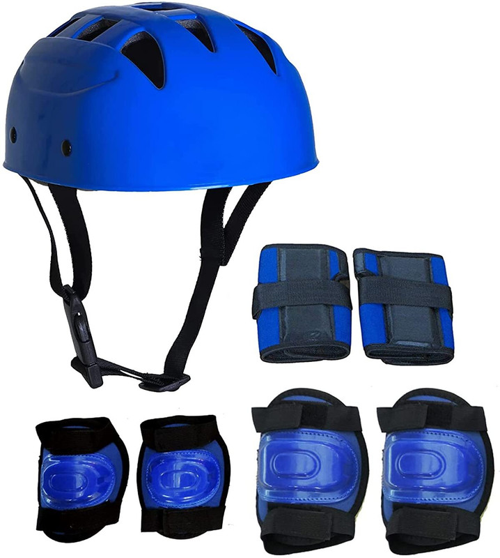 prikli Multi sports Guard Kit Cycling Protection Set 7 in 1 Medium SIZE 11-15YEAR Kit Skating Guard Combo(Black)