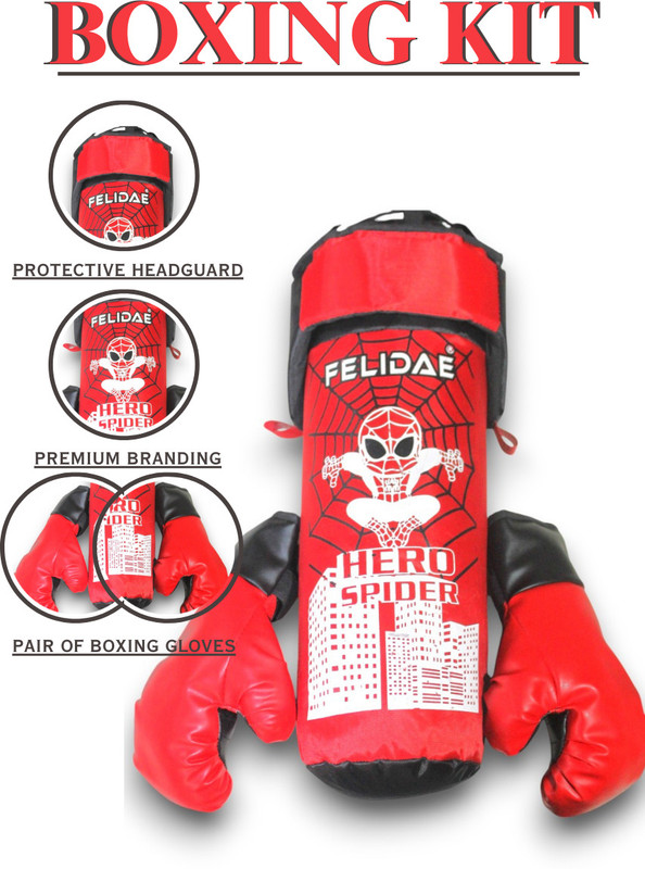 CRUXFITT Junior Boxing Set Punch Bag, Gloves & Head & football, skipping for Kids 3-8 Yrs Boxing Kit