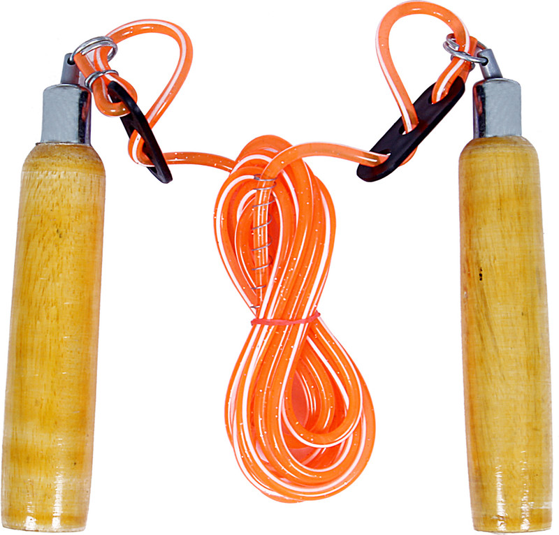 LatinX Wood Handle Adjustable Skipping Rope Freestyle Skipping Rope(Multicolor, Length: 270 cm)