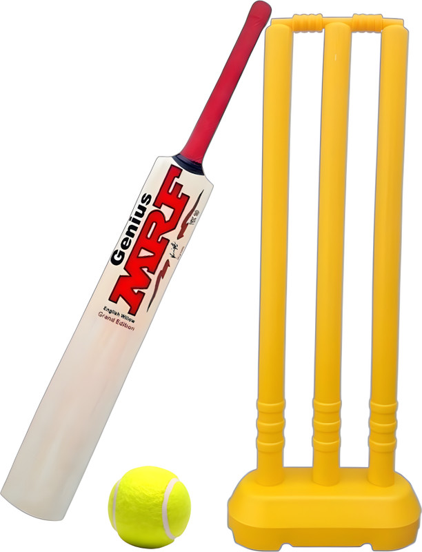 WILDACE cricket kit for kids 4 to 5 years Cricket kit (2no wooden Bat ,Stump , ball) Cricket Kit