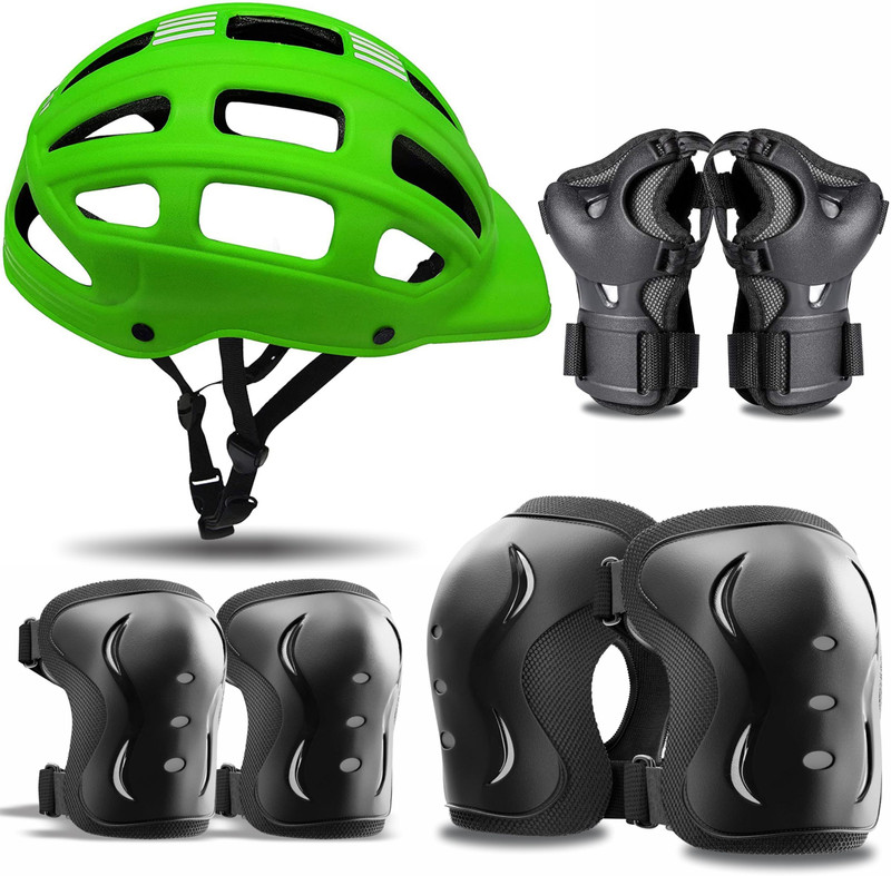 Jaspo SX Plastic 4 Protective Set Suitable for Age Group Upto 12 Years Old ( Black) Skating Guard Combo(Black)