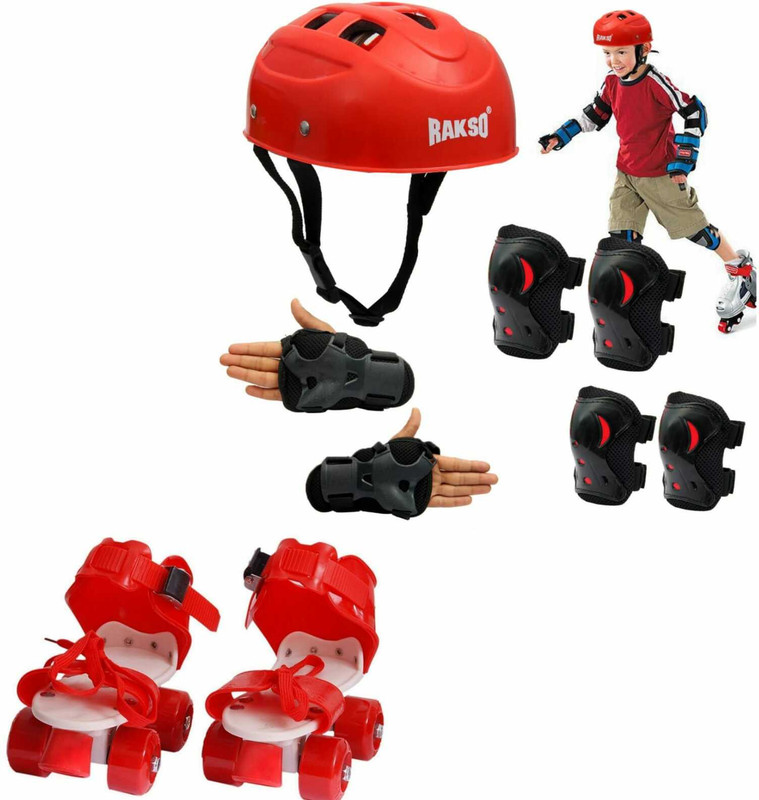 Rakso KIDS Skating & Cycling Protective Skating safety Kit WITH ROLLER SHOE SIZE- M Skating Kit