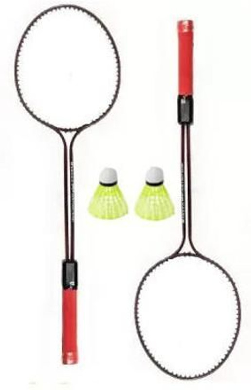 NSP Double Shaft Florescent 2 Badminton Racket,2 Plastic Shuttles Kit Badminton Kit