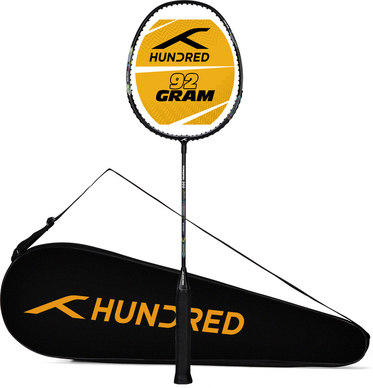 Hundred Powertek 200 with Full Cover & 3pc Aura Nylon Shuttlecocks Badminton Kit