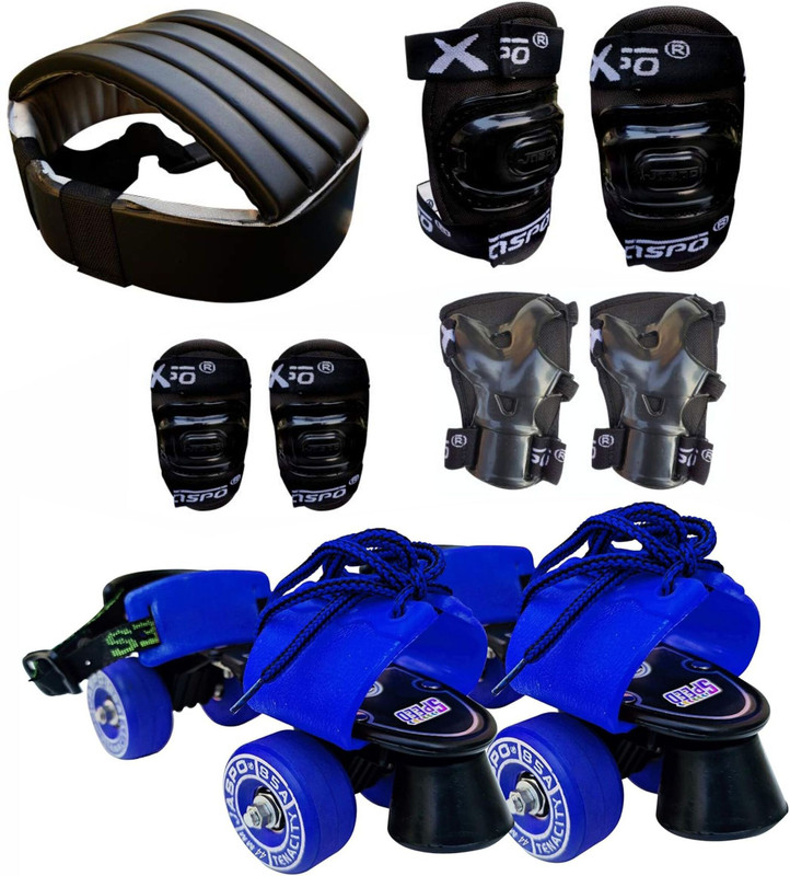 Jaspo Fighter Senior Skates Combo (Skates+Knee, Elbow, Wrist, Head Guard) For 6-14 yrs Skating Kit