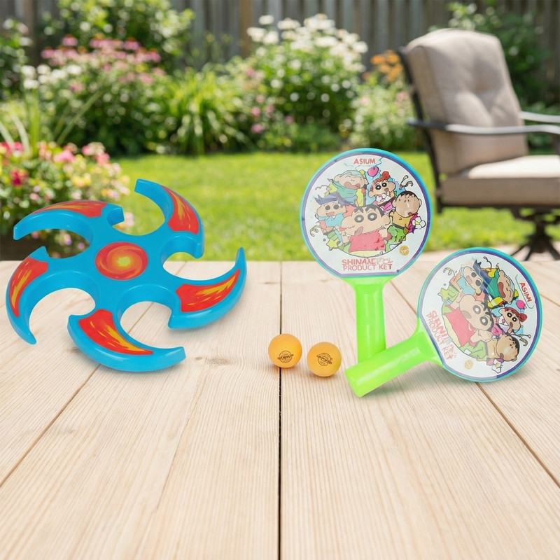 asian Combo-Boomerang Flying Disc And Sigma Racket Multicolor Table Tennis Kit