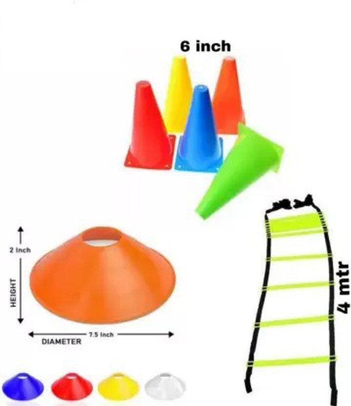 CF SPORTS Its Official Football Kit Space Marker 10pcs Cone Marker 6pcs Ladder 1pcs Football & Fitness Kit