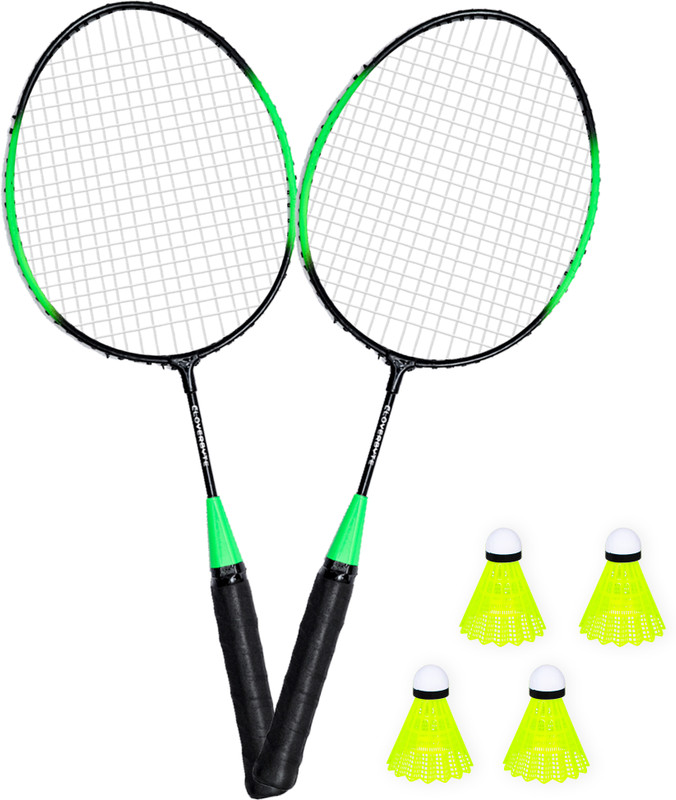 CLOVERBYTE Exotic Green Kids Racket Set with 6 Shuttlecock For Kids Badminton Kit