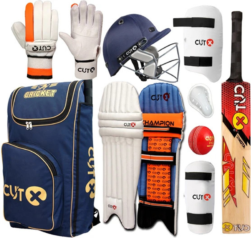 CUTX Cricket Eco Full Kit for Small Boys - Girls Kit Size 3 To 8 to 9 Years Cricket Kit