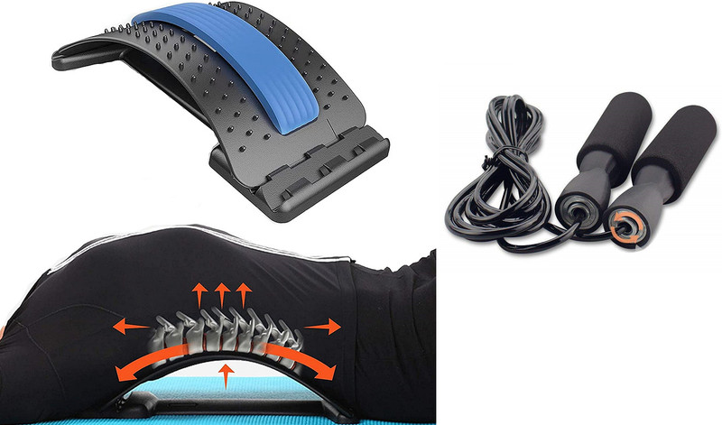 fitnessmix Combo Of Magic Back Support With Skipping Rope For Home Gym Equipment Fitness Accessory Kit Kit