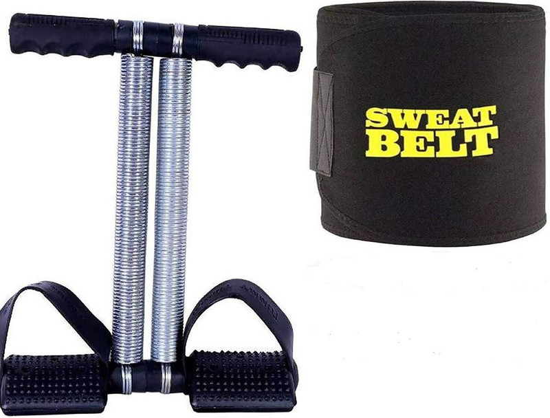 U.S.TRADERS 4 in 1 Ab Tummy Trimmer with Sweat Belt Combo Weight Loss Women & Men Fitness Accessory Kit Kit