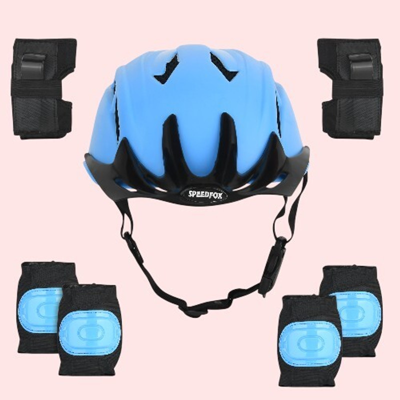 SPEEDFOX Kids Safety helmet Set Kit for 4-12 Yrs Skating kit & Cycling kit stylish color Skating Kit