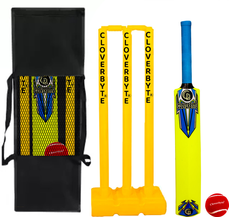 CLOVERBYTE Junior Cricket kit 5 No. Bat With Stump ,Tennis Ball & Cover For Junior kids Cricket Kit