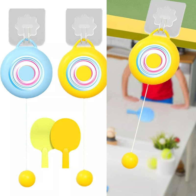Glenston 1 Pair Paddle, Table Tennis Trainer Indoor for Kids Badminton Kit