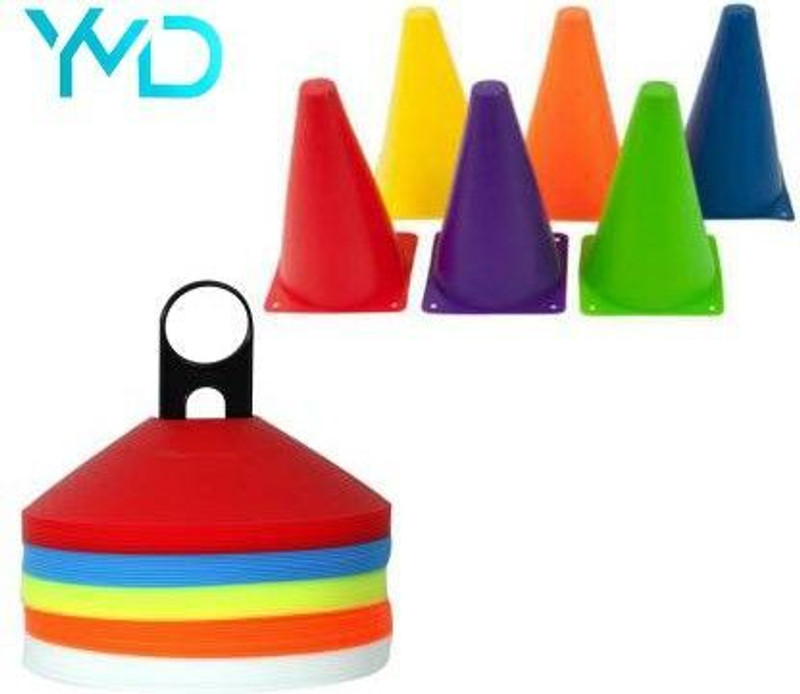 CF SPORTS 6 Inch PVC Cones Pack 6, 20 Space Markers Agility Combos Football & Fitness Kit