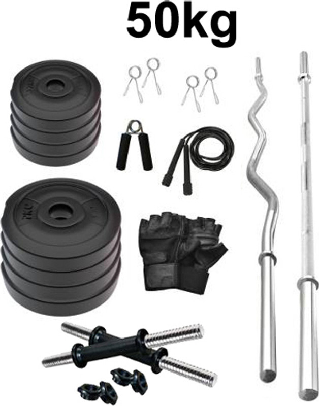 COGNANT FITNESS KIT+ 3Ft.(Straight + Curl) BARBELL & FITNESS ACCESSORIES- BEST EXERCISE Fitness Accessory Kit Kit
