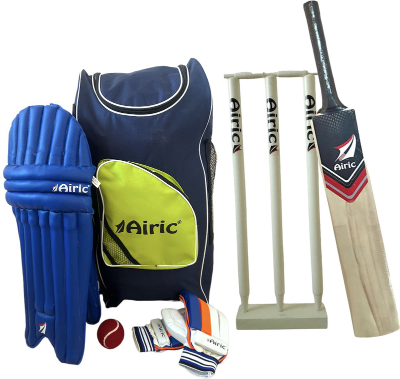 Airic Durable and Stylish Popular Willow Cricket Set (Size 4) Age 9 to 11yrs Cricket Kit