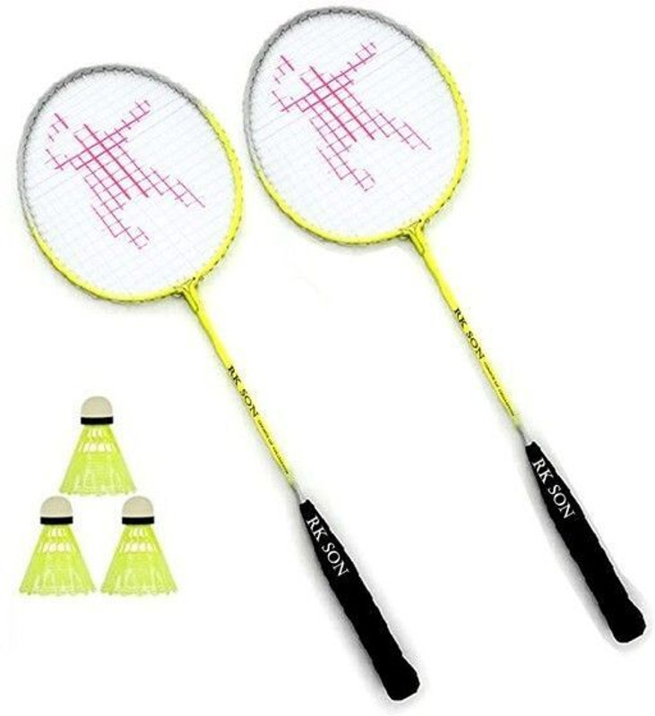 Ravii sports Badminton racket pack of 2 with 3 piece plasic shuttle New Badminton Kit