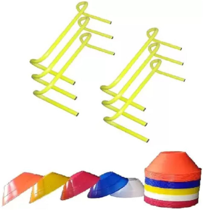 CF SPORTS Agility Hurdle 6 inch Set of 6 pcs | Football Speed Hurdle Free 10 Saucer Cone Football & Fitness Kit