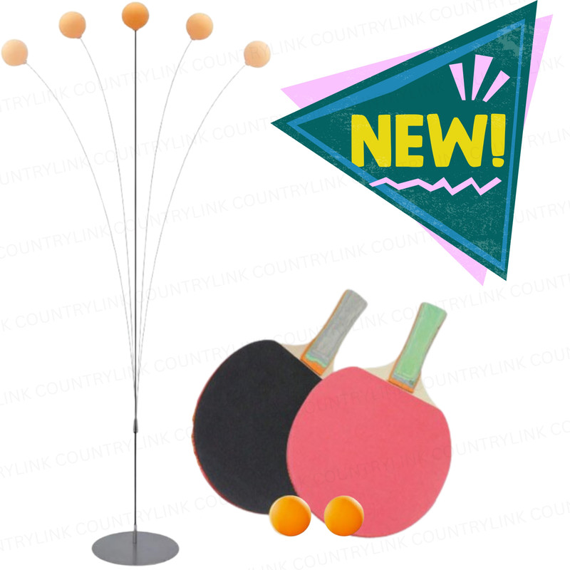 CountryLink Advanced Indoor Ping Pong Trainer Kit with Flexible Shaft and Practice Balls Table Tennis Kit