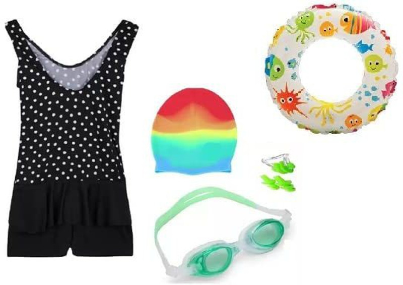 SVNFOXX Premium Girls Swimming Kit with swim suits for 4-5 Years Swimming Kit