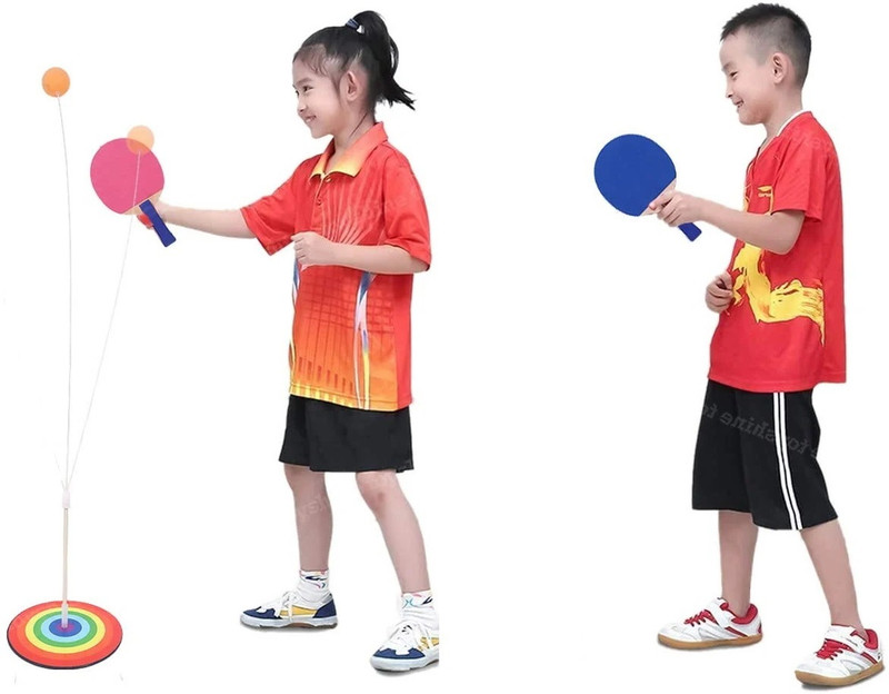 Zuuluzrs Ping Pong Rebound Trainer Set With 2 Rackets & 2 Balls Table Tennis Kit