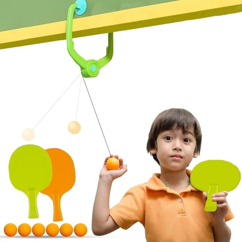 GELAI ENTERPRISE Hanging Table Tennis Trainer 6 Ping Pong Ball & 1 Pair Self Training Gaming Set Table Tennis Kit