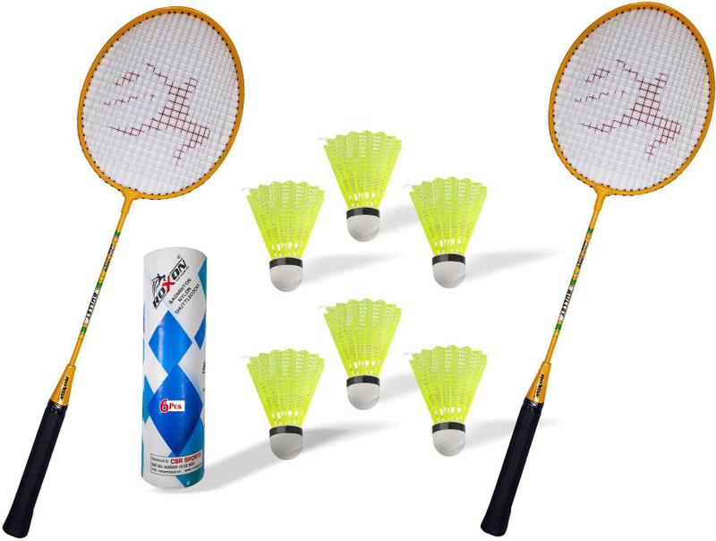 Roxonspo Bullet Racquet 2 Pcs with NYLON SHUTTLECOOK 6 PCS box Badminton Kit