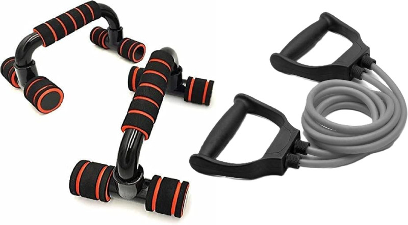Shopeleven full body workout toning tube with plastic pushup bar home, gym fitness combo kit Fitness Accessory Kit Kit