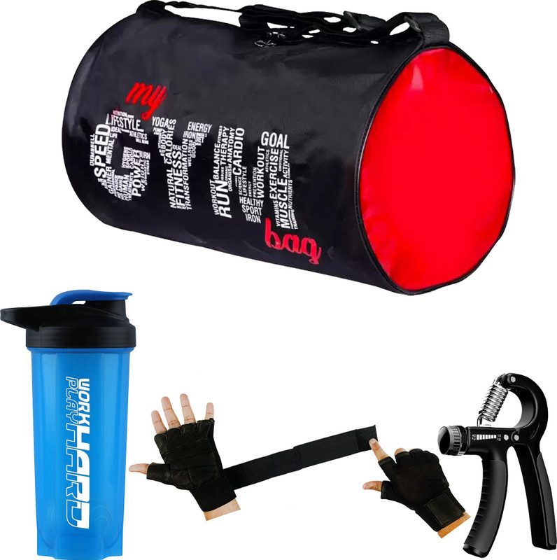 COOL INDIANS gym bag duffel bag hand gripper hand 2 in 1 gloves new combo Fitness Accessory Kit Kit