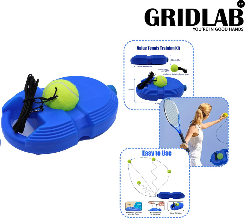 Pamidhar Cricket & Tennis Trainer Rebound Ball Solo Tennis Training for Self Practice Tennis Kit