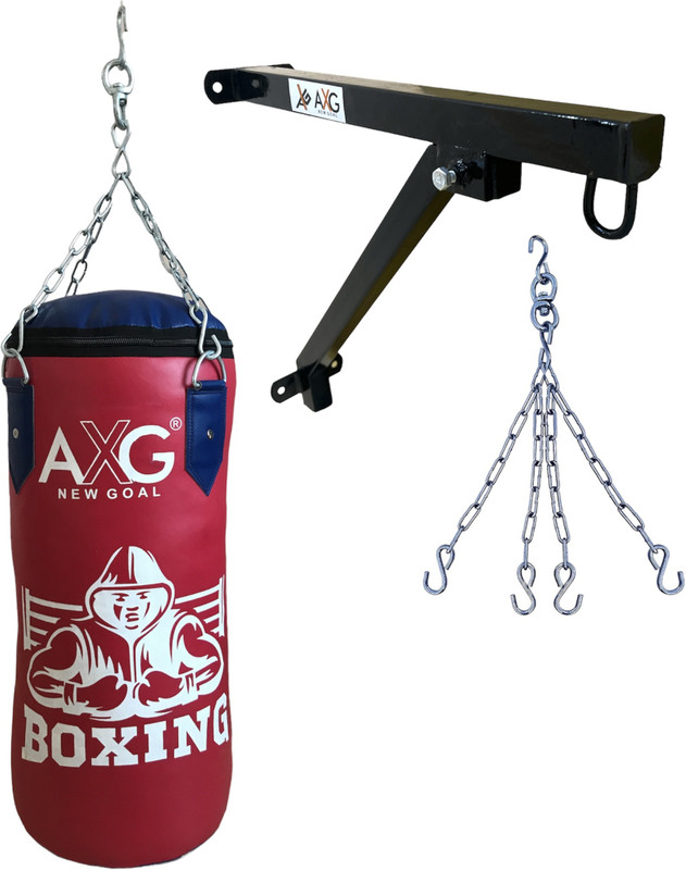 AXG NEW GOAL 2.5ft Unfilled Heavy Duty PU Punching Bag With Wall Stand and Chain Boxing Kit