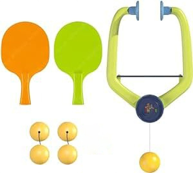 Btop Kids Hanging Table Tennis Trainer Set with 2 Paddles, 5 Balls Table Tennis Kit