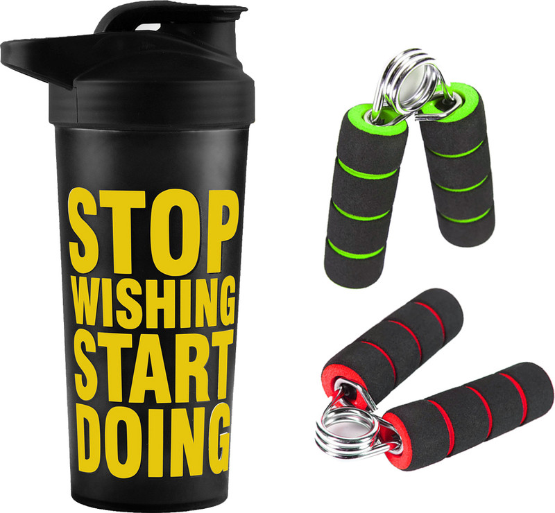 TRUE INDIAN Mini Foam Gripper For Men & Women Combo With Protein Shaker Bottle 700 ml Fitness Accessory Kit Kit