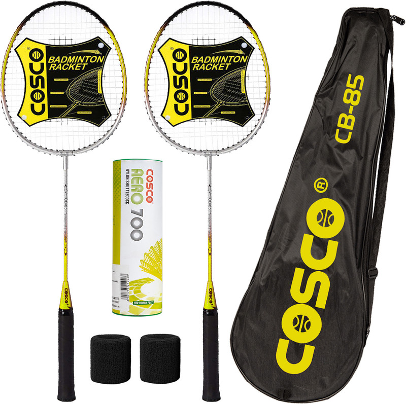 COSCO CB-85 Badminton Racket ( 2 Racquet, 6 Shuttlecock, 2 Wrist Band ) Badminton Kit