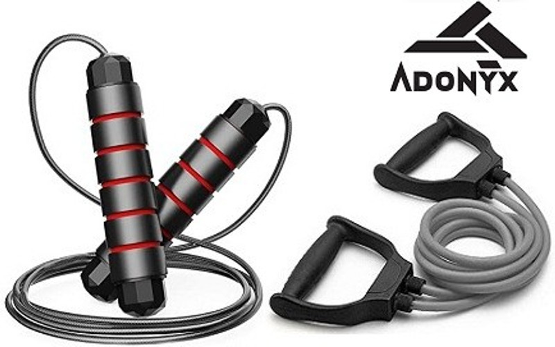 ADONYX Toning Tube With Skipping Rope, Speed Rope For fitness, endurance & weight loss Fitness Accessory Kit Kit