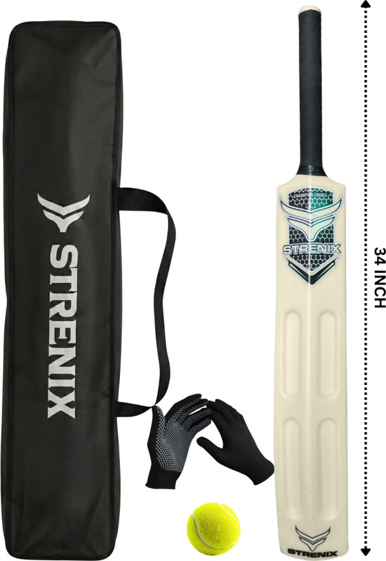 STRENIX 8 No Cricket Kit Fiber Chase Master Edition 750–800gm | Bat, Bag, Ball & Gloves Cricket Kit