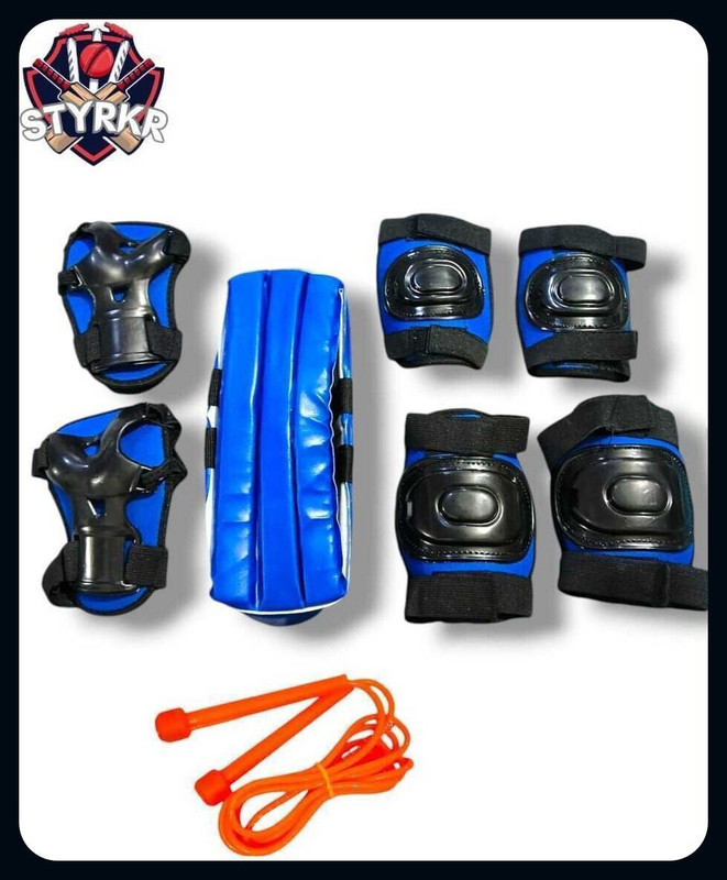 Benstar xxProtective Guard Kit Sky Cycling Protection Set 7 in 1 With Rope Skating Helmet(Blue)