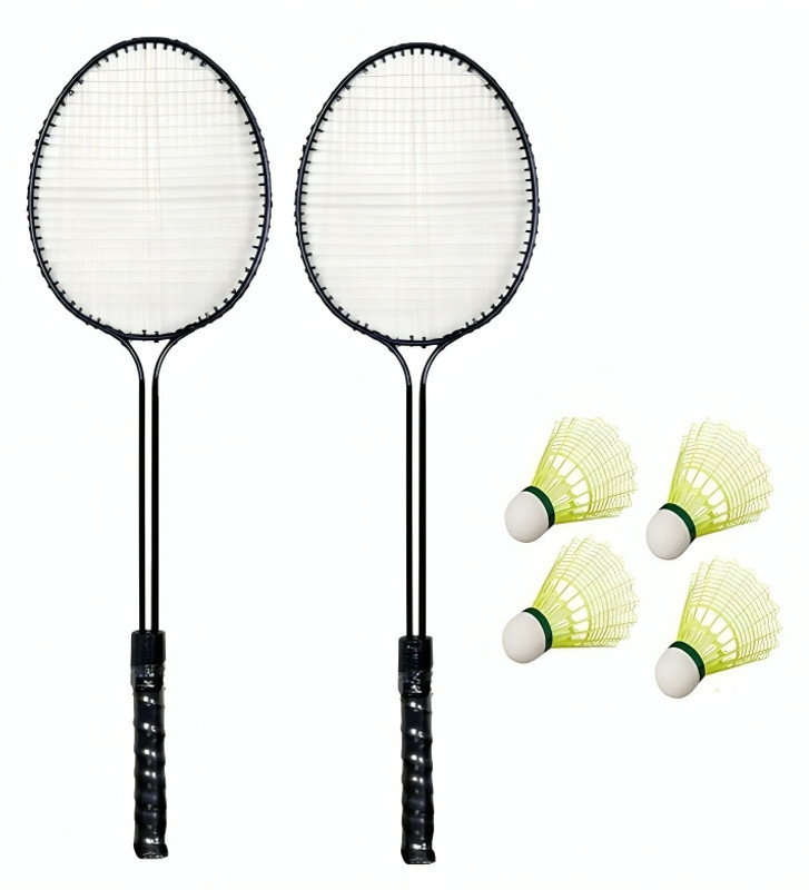 omexx Premium Double Shaft Badminton Racquets with Shuttles | Durable Badminton Kit