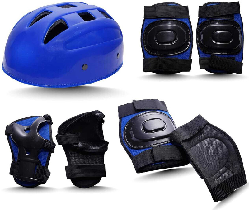 Apolestar Protective Gear Set for Cycling Riding Sports Age for 3-7 Yr (Blue-S) Safety Kit Skating Kit