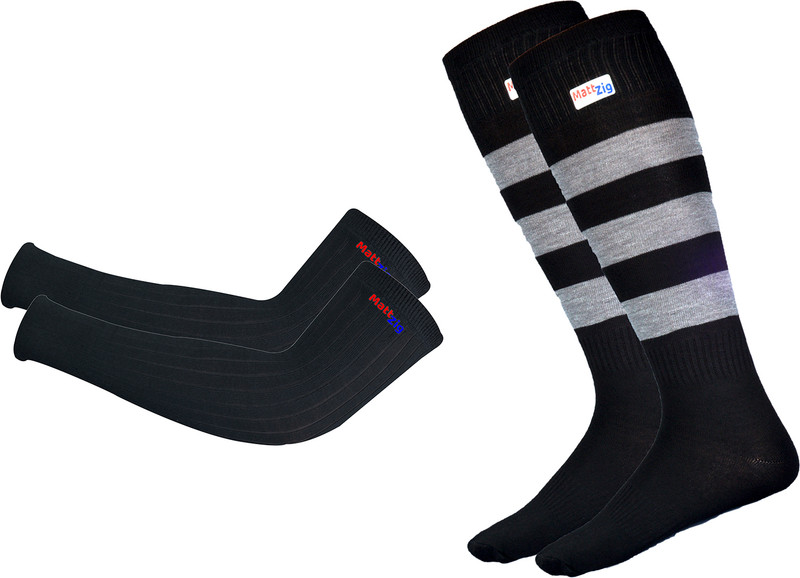 MATTZIG Sports Socks & Arm Sleeves Kit Football Kit
