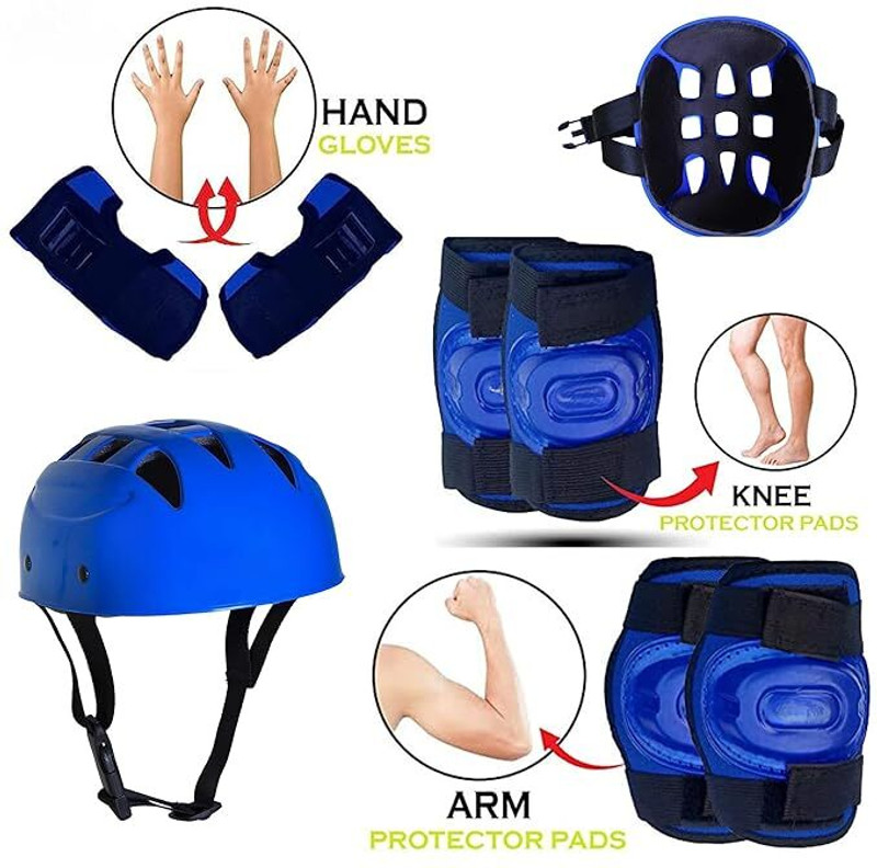 prikli safety kit blue for kids 3-7 yrs Skateboard Skating cycling guards combo Skating Guard Combo(Blue)