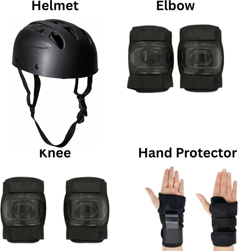 GJSHOP Adjustable Kids Helmet & Protective Pads Set (4–10 Years) for Cycling & Skating Cycling Kit