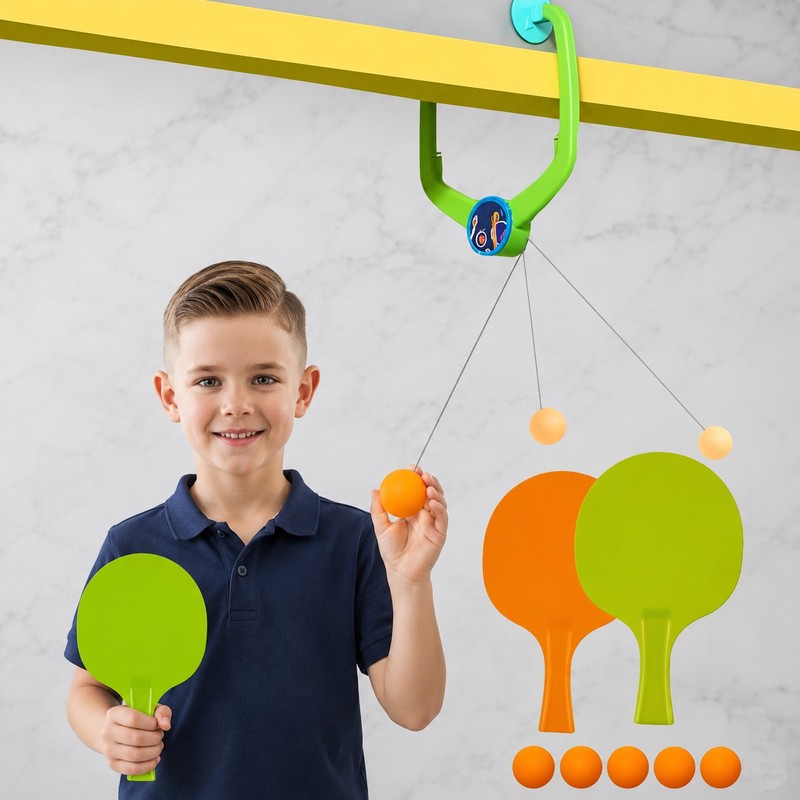 Btop Parent-Child Indoor Sports Toy with Adjustable Height Ping Pong Set Table Tennis Kit